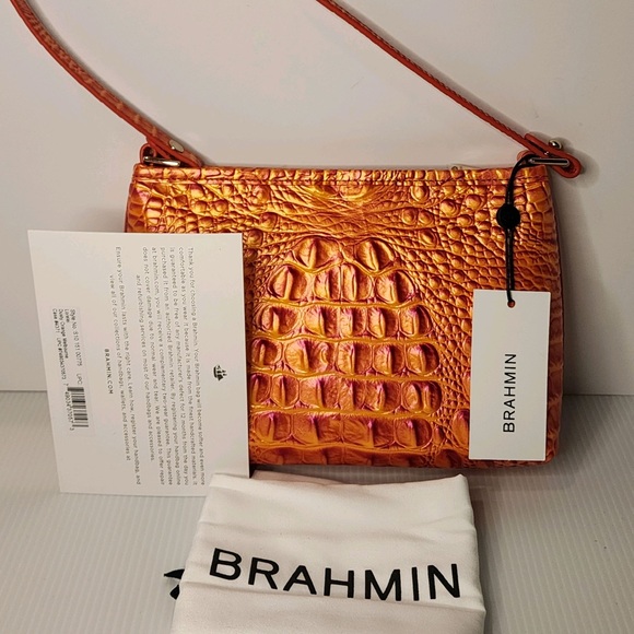 BRAHMIN LORELEI Genuine Crock Embossed Genuine Leather Shoulder Bag - Picture 3 of 16